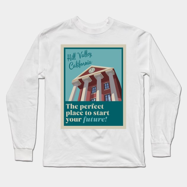 Hill Valley California Long Sleeve T-Shirt by TheGayGeekDesigns